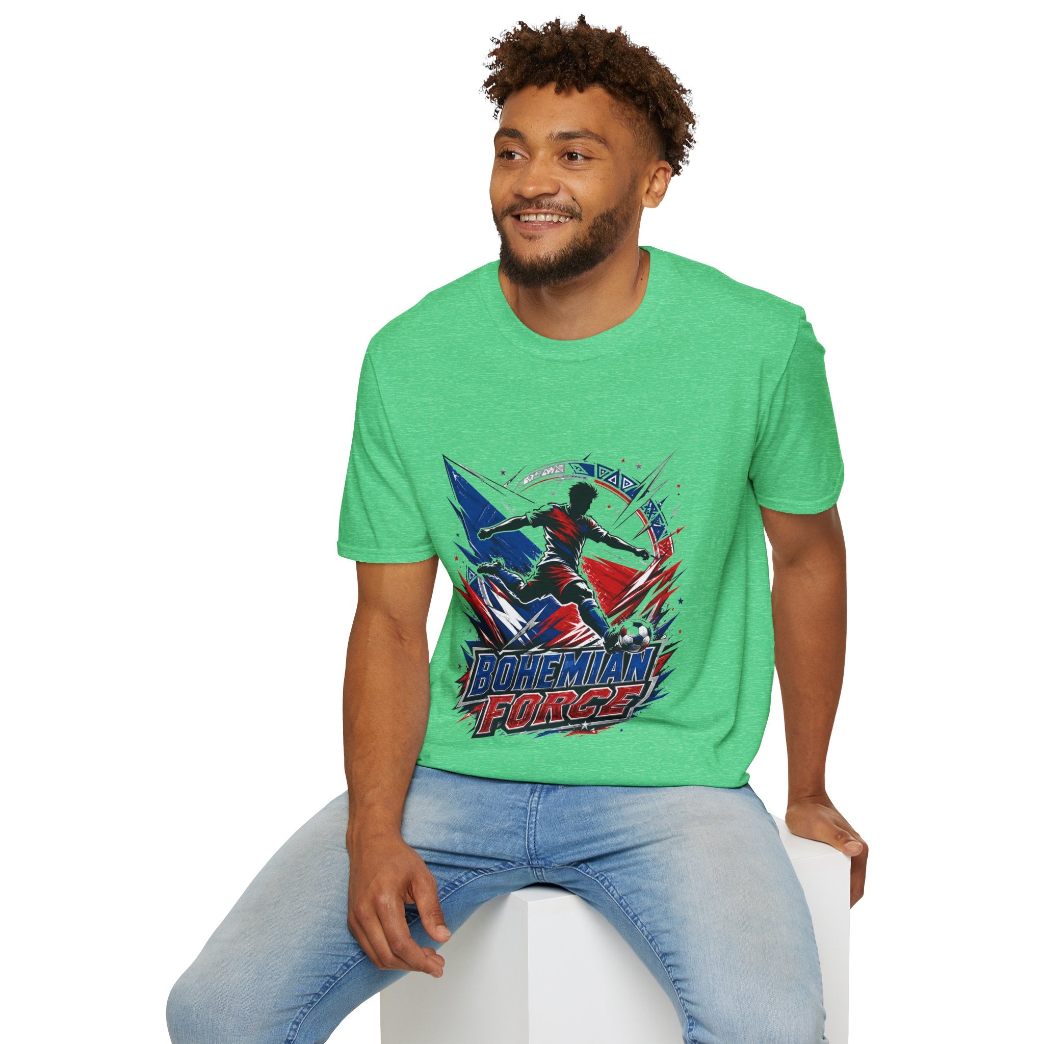Czechia Bohemian Force Graphic T‑Shirt — Energetic Soccer Player Silhouette
