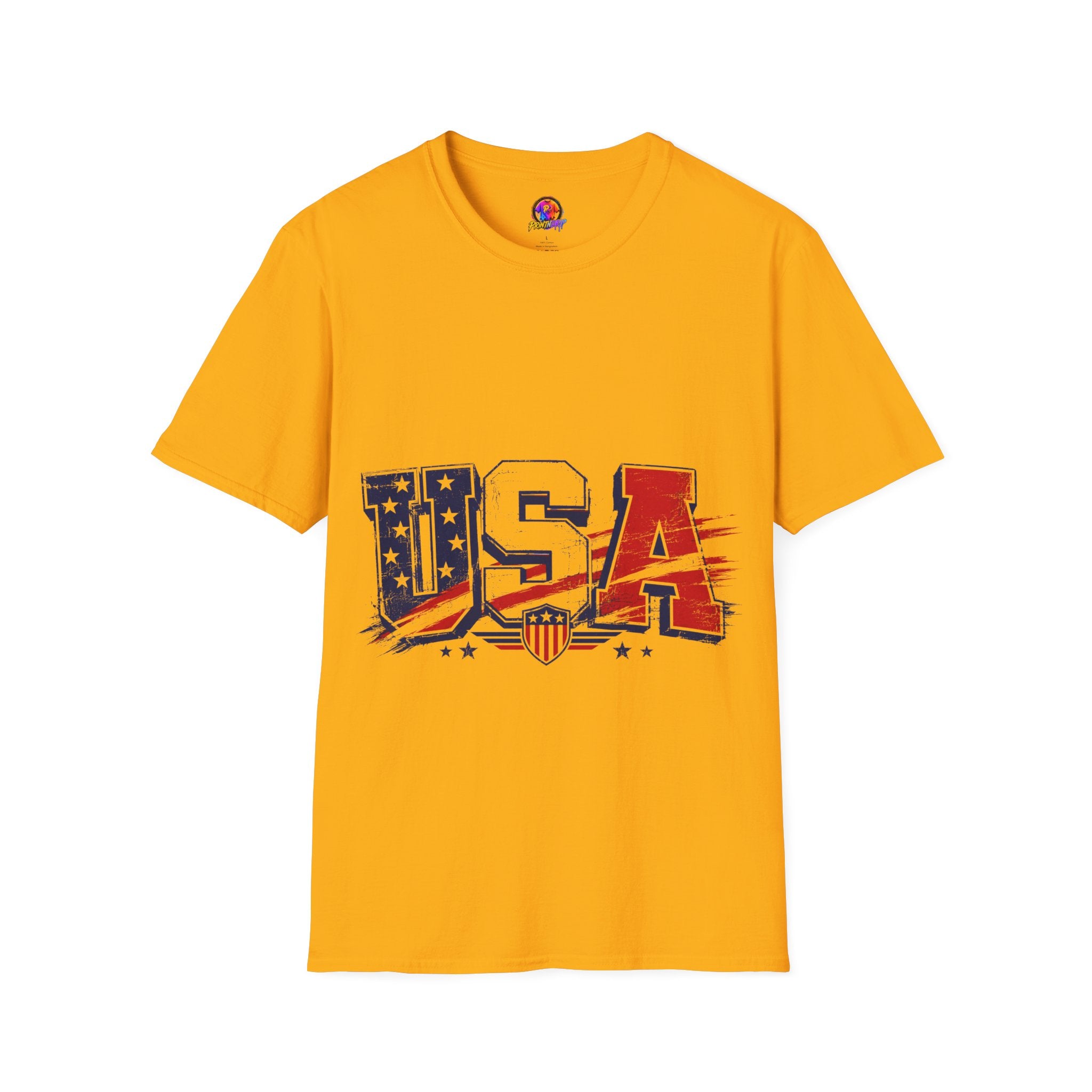 USA Flag Graphic T-Shirt — Patriotic Red White & Blue Tee