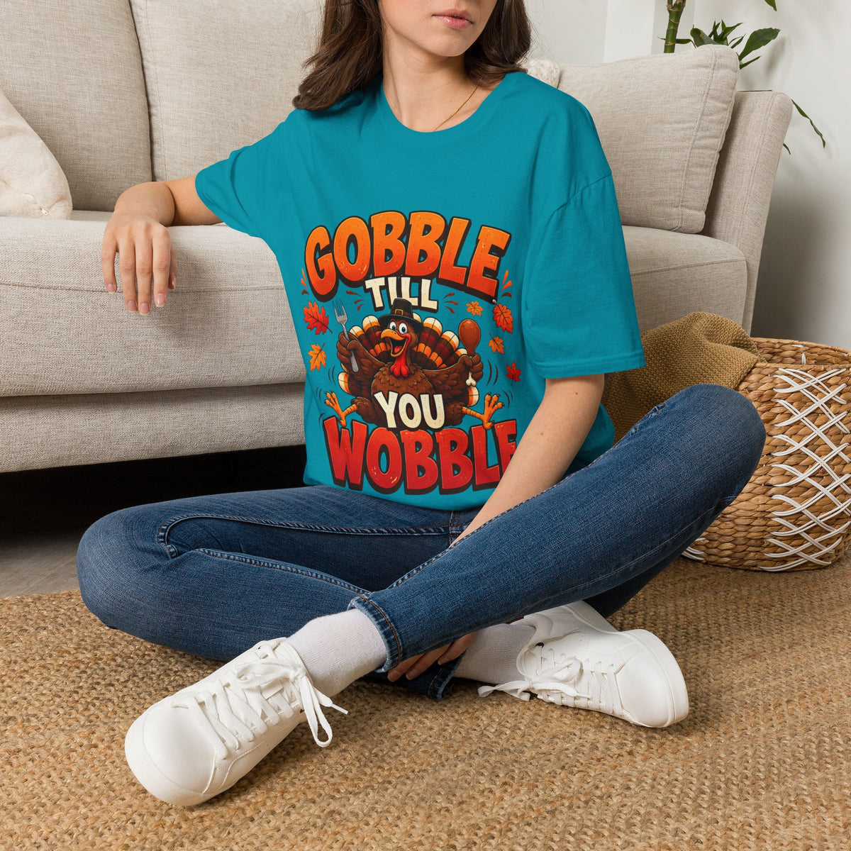Thanksgiving T-Shirt Gobble 'Til You Wobble Thanksgiving T-Shirt