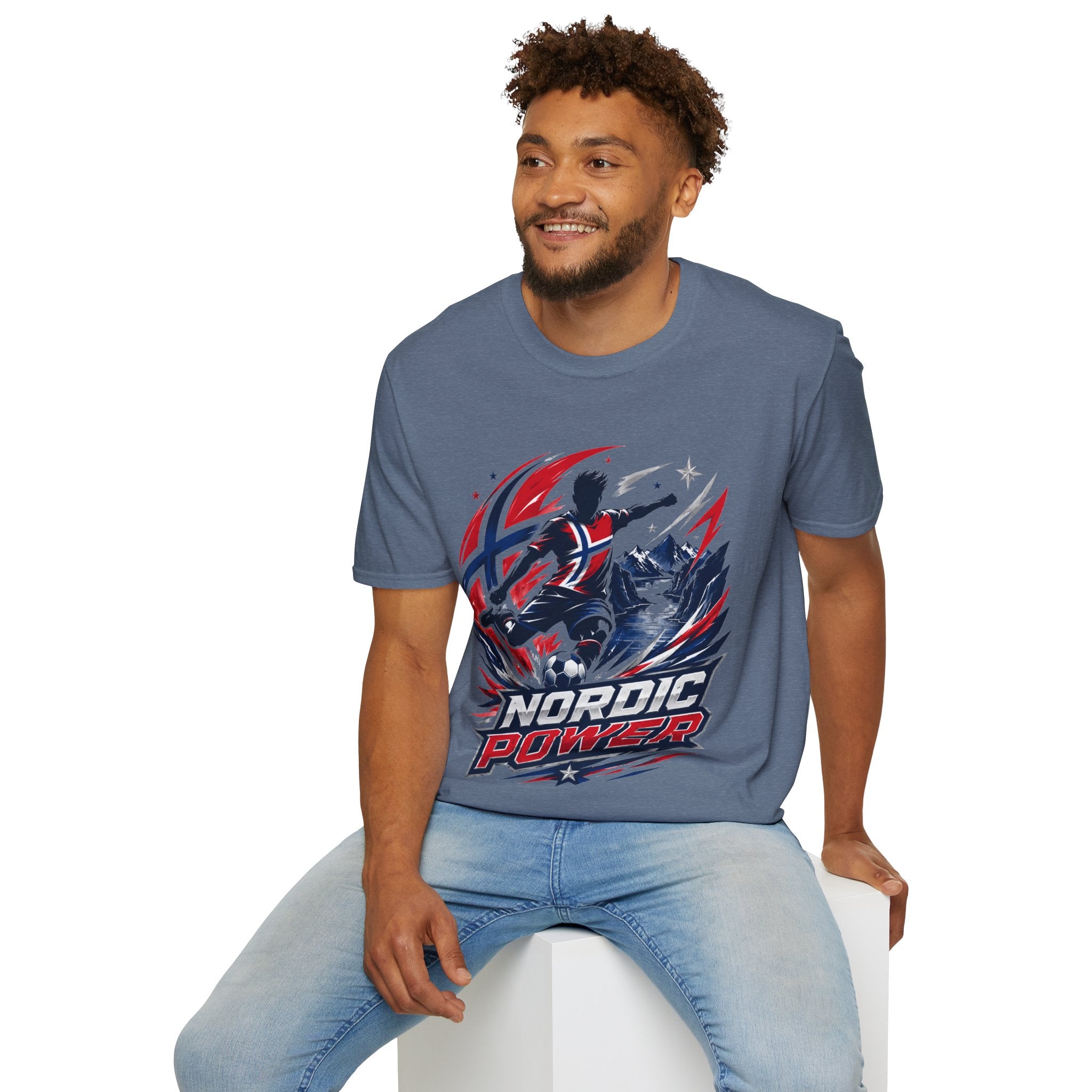 Norway Nordic Power T-Shirt — Viking Flag Silhouette Graphic Tee
