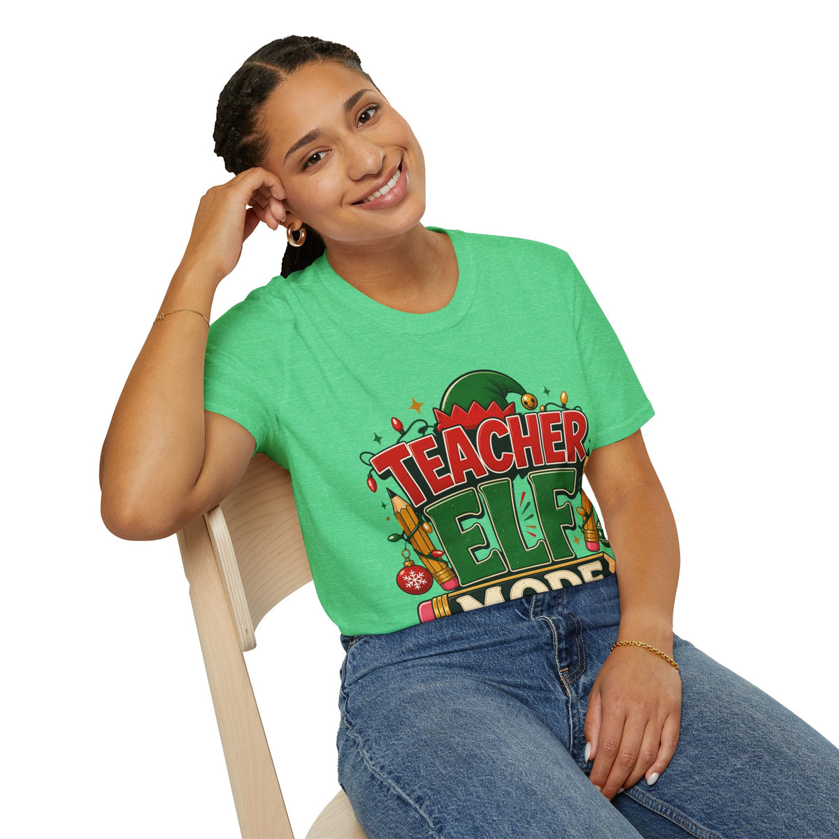 Teacher Elf Mode T-Shirt — Funny Christmas Teacher Holiday Tee