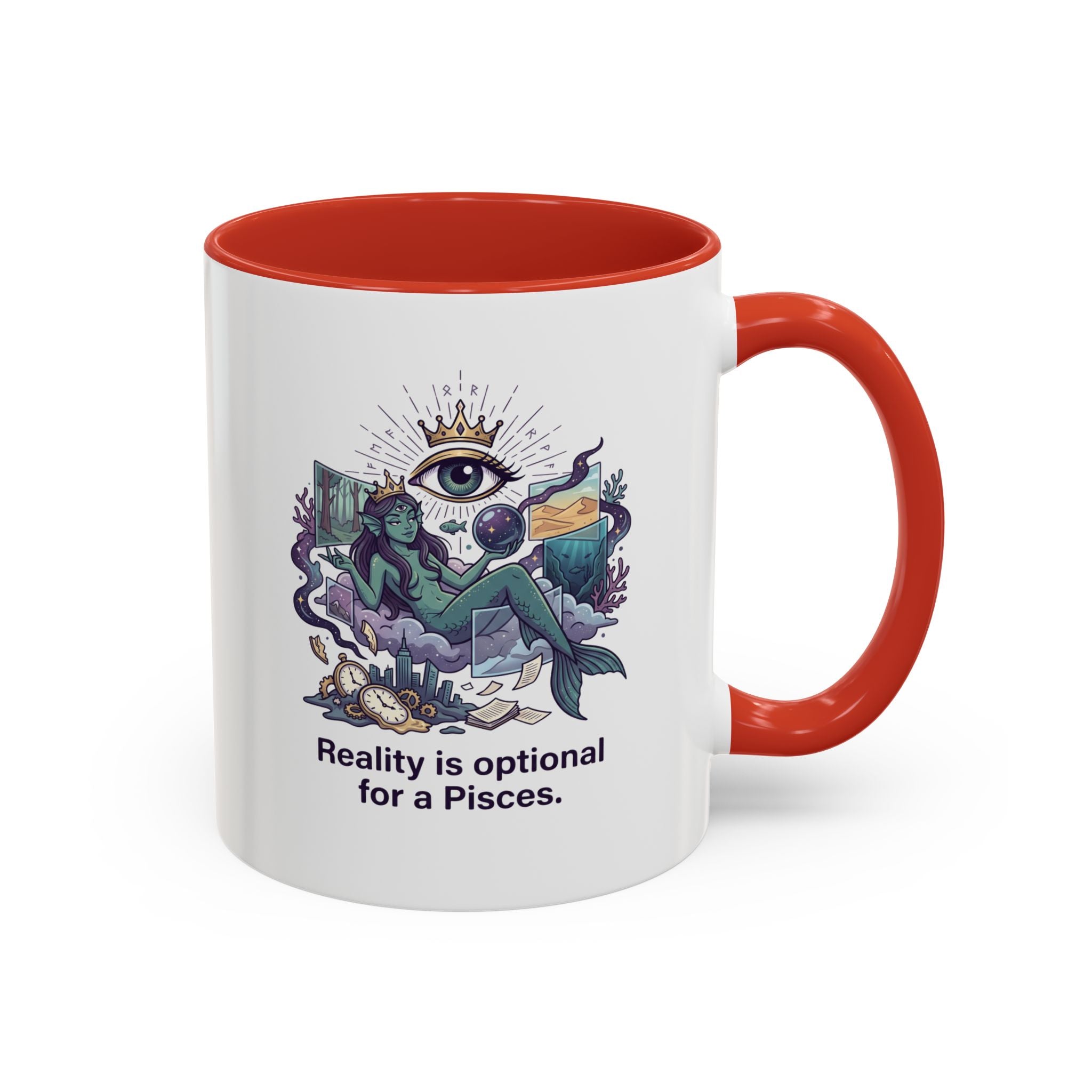 Pisces Zodiac Coffee Mug — "Reality is Optional for a Pisces" Accent Mug