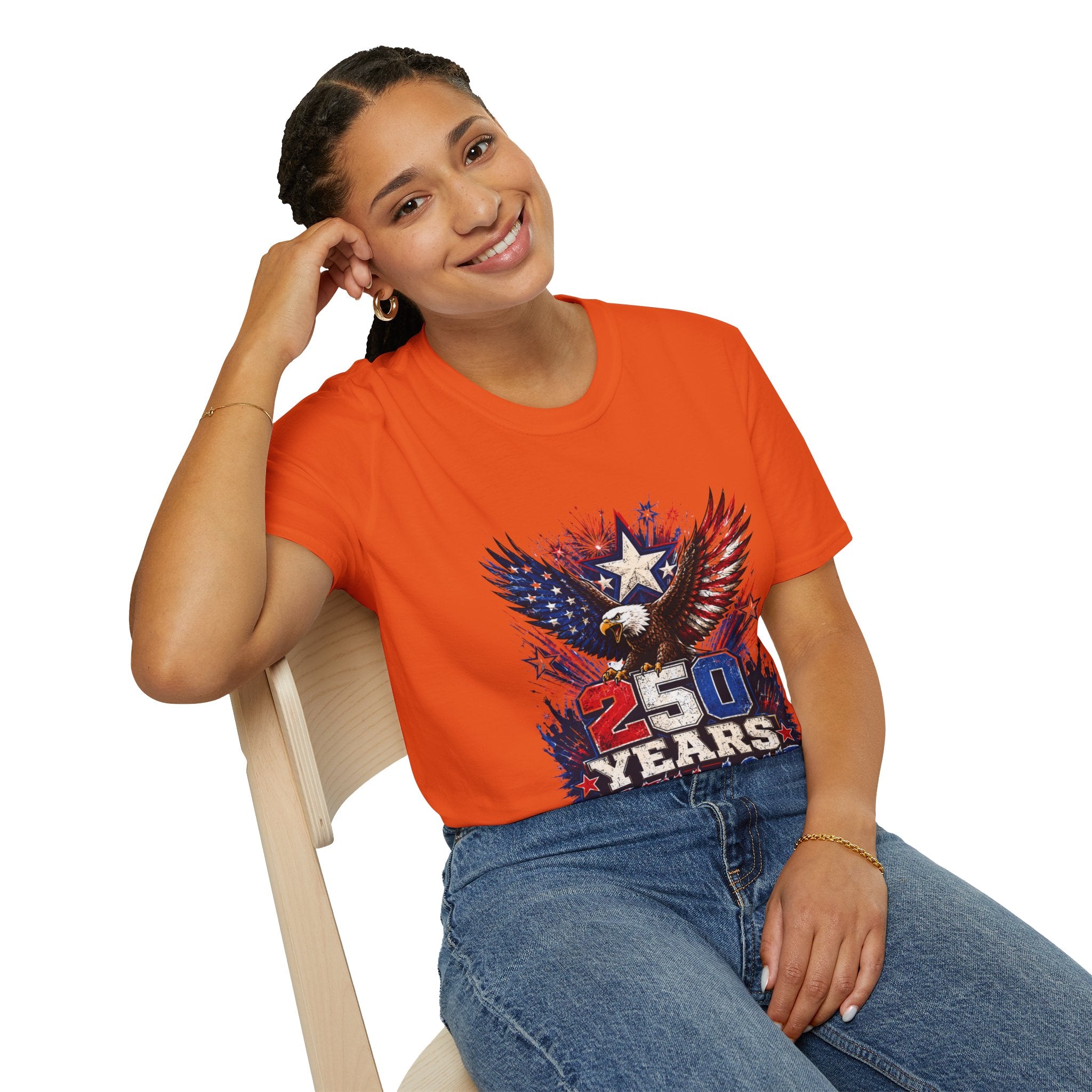 T-Shirt — Patriotic Eagle "250 Years Still Loud" American Flag Tee