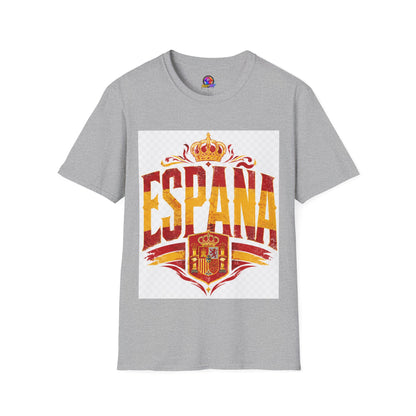Spain Crown Graphic T-Shirt — Spanish Flag Vintage Crest Tee