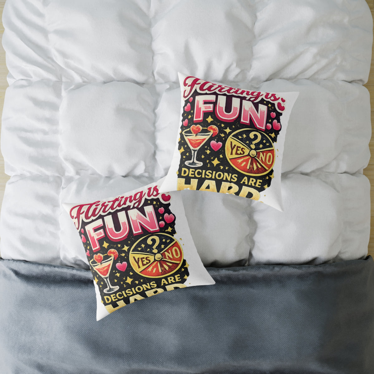 Libra Zodiac Flirting Is Fun Square Poly Canvas Pillow