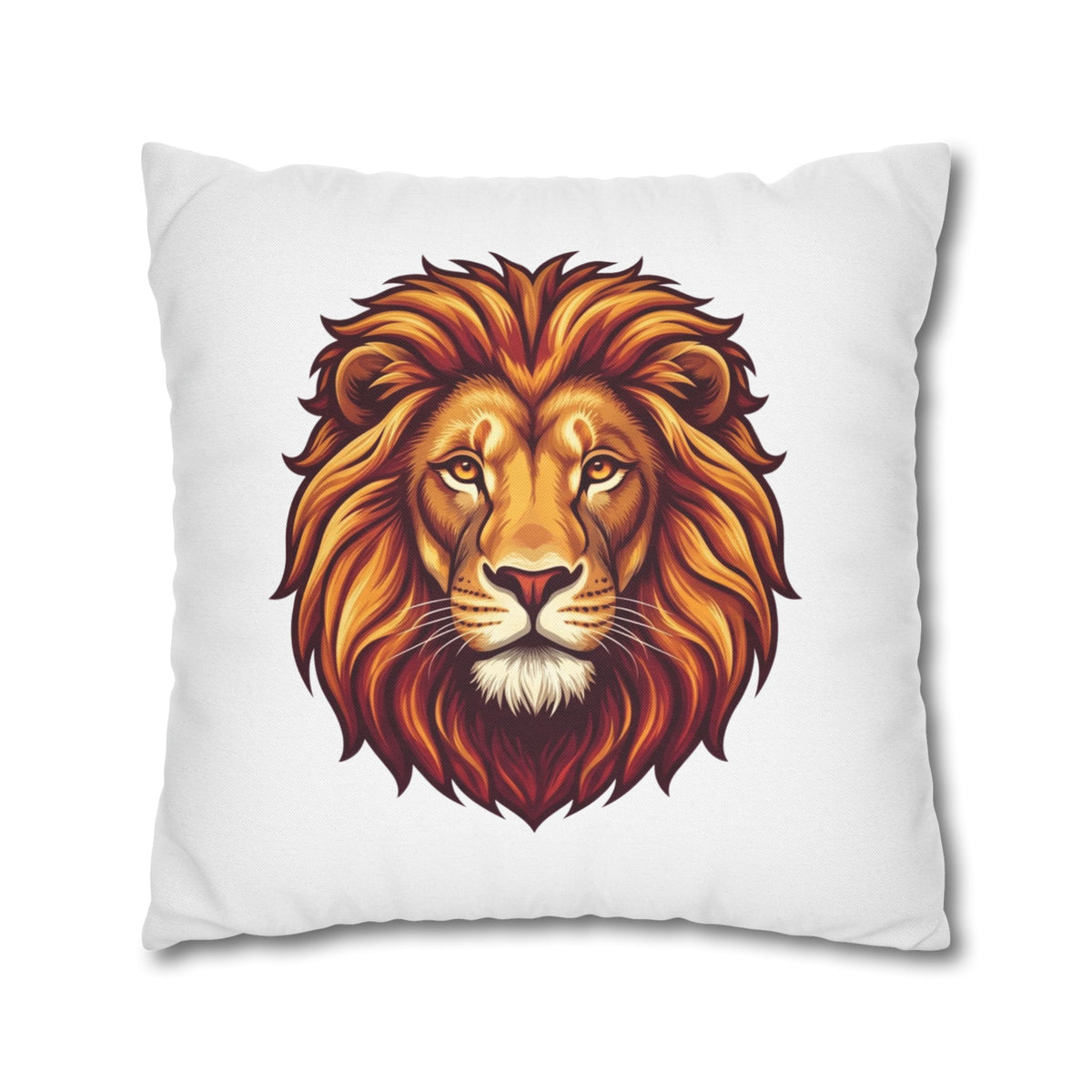 Leo Zodiac Spun Square Pillowcase Lion Face Decorative Pillowcase