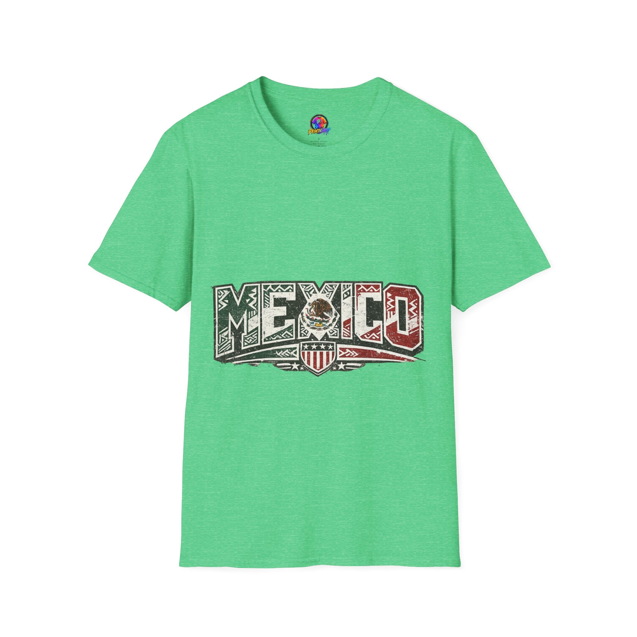 Mexico Pride Graphic T-Shirt — Retro Mexican Flag Design