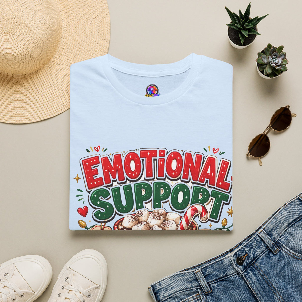 Emotional Support Cocoa T-Shirt — Holiday Hot Chocolate Graphic Tee