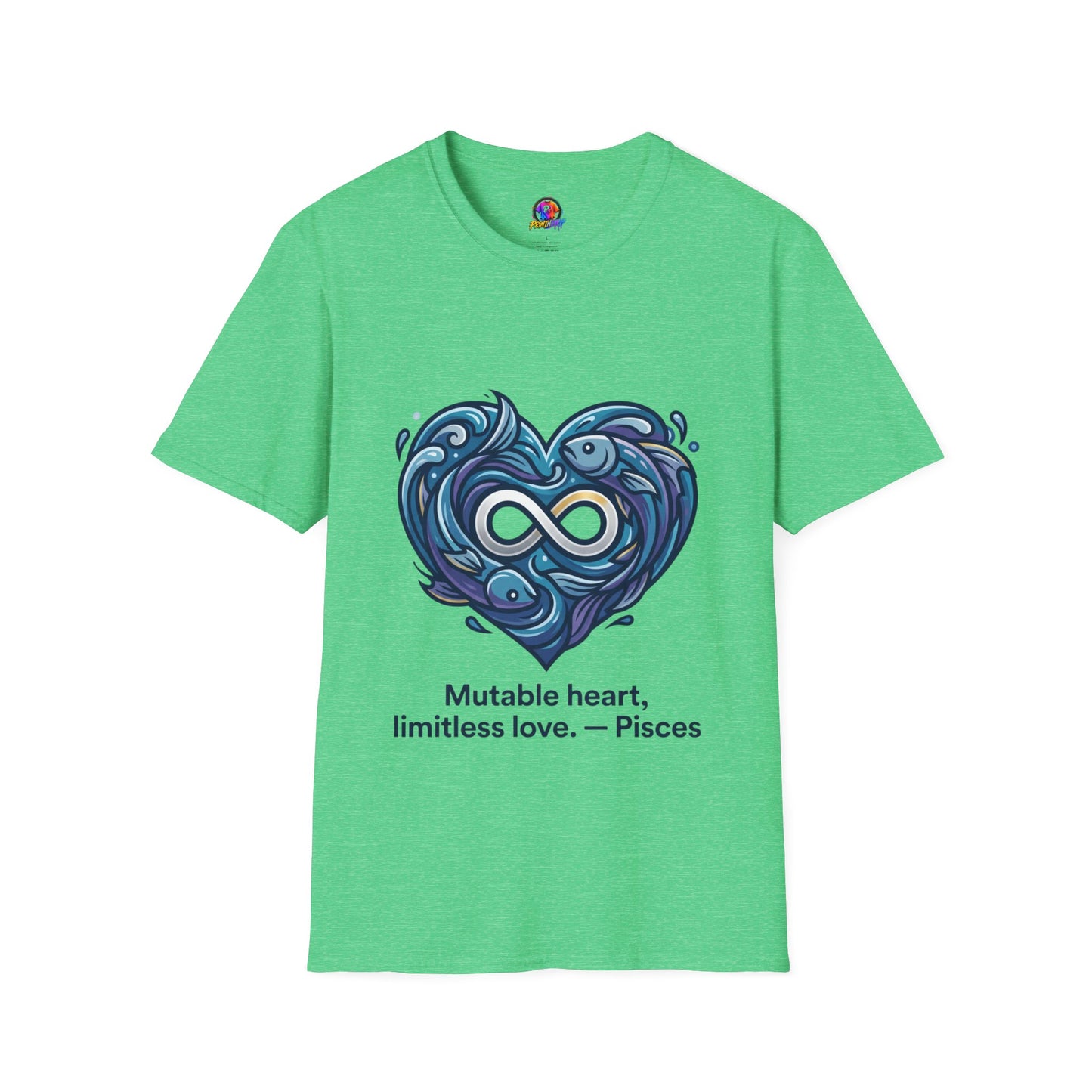 Pisces Infinity Heart T‑Shirt — Zodiac Ocean Love Tee