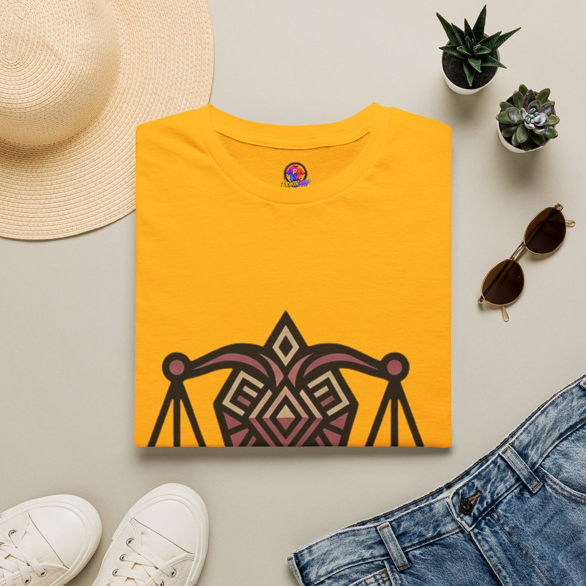 Libra Scales T-Shirt — Geometric Zodiac Libra Tee