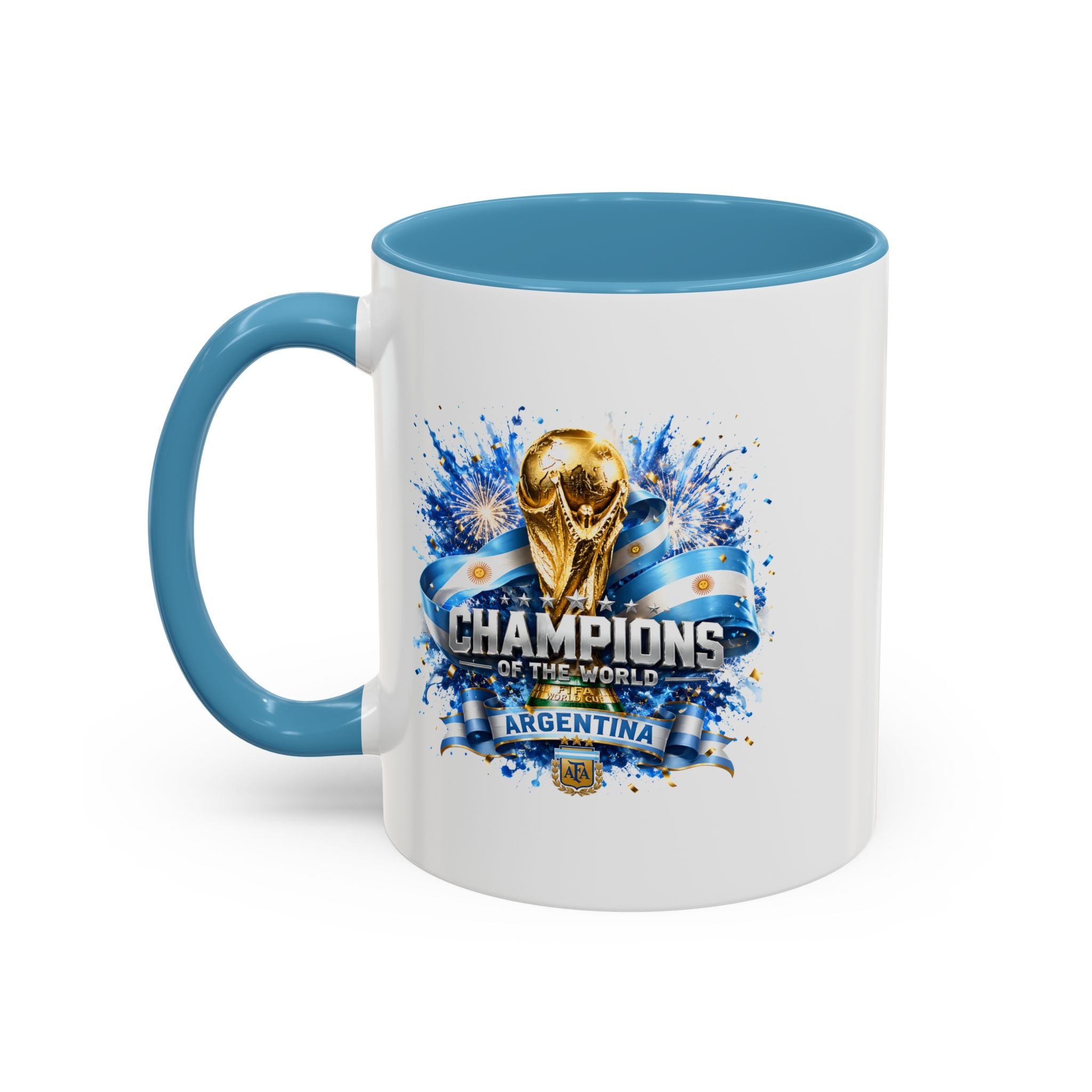 Argentina World Cup Champions Coffee Mug — 'Champions of the World' Accent Mug