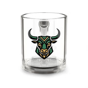 Taurus Zodiac Glass Mug Geometric Bull Glass Mug — 10oz Artistic Stag Coffee Cup