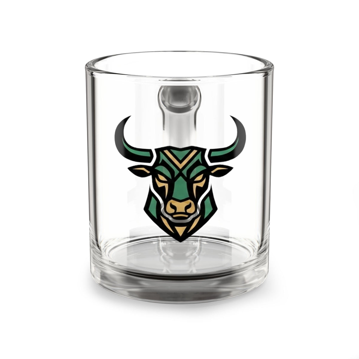 Taurus Zodiac Glass Mug Geometric Bull Glass Mug — 10oz Artistic Stag Coffee Cup