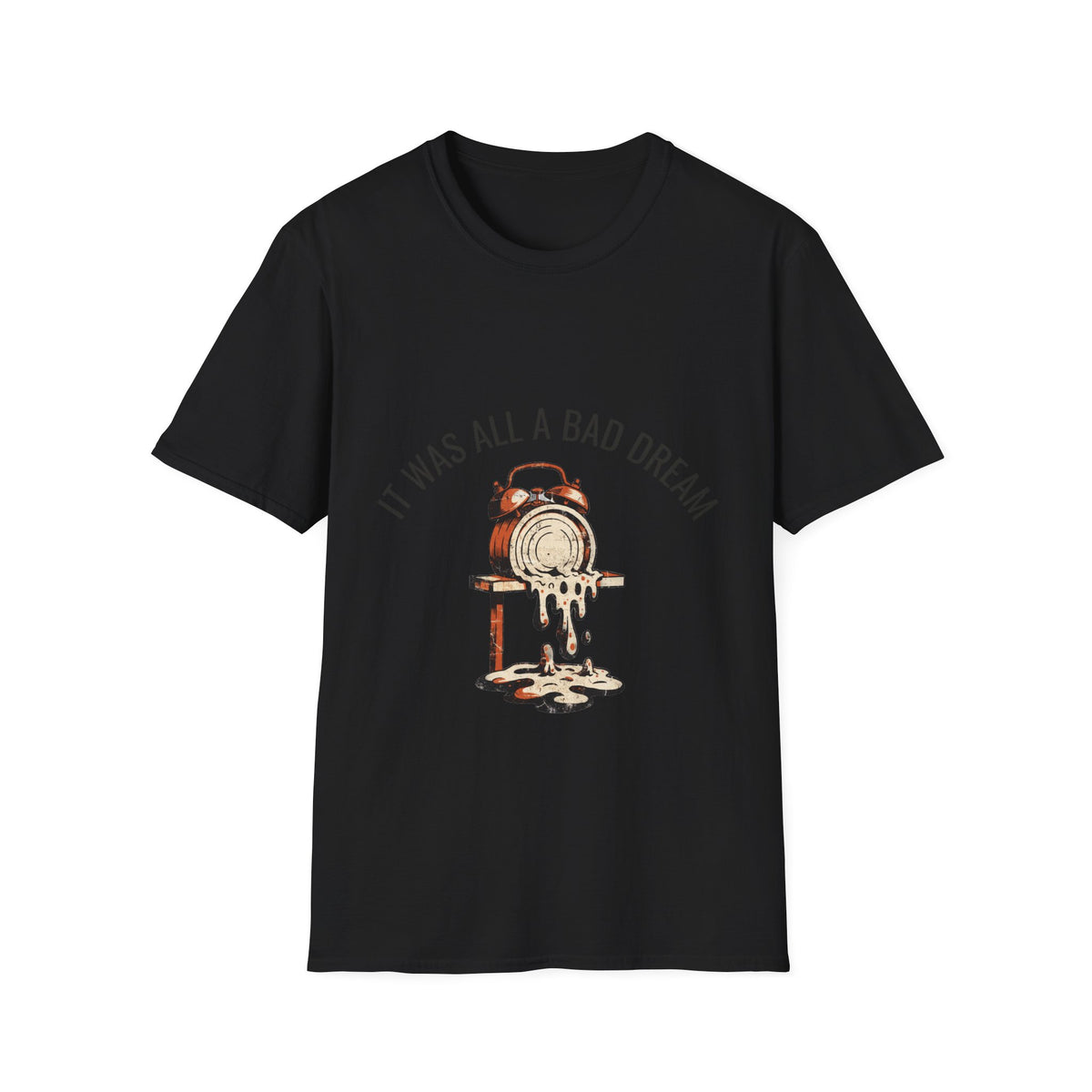 "It Was All A Bad Dream" Melting Clock Graphic Tee - Surreal Dali Aesthetic White T-Shirt - Trending Now - September 2026