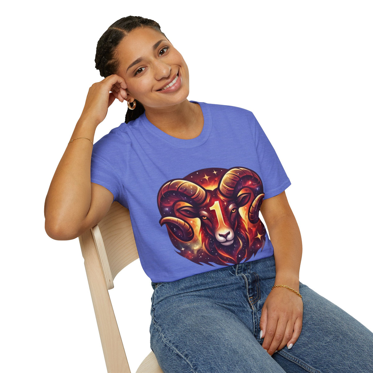 Aries Zodiac Ram Graphic T-Shirt — 'First in the Zodiac' Astrology Tee