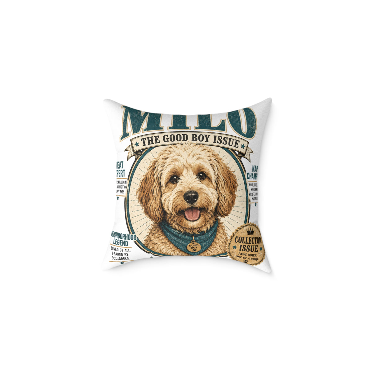 Milo "The Good Boy Issue" Decorative Pillow  Milo Bailey Dog Dad Mom