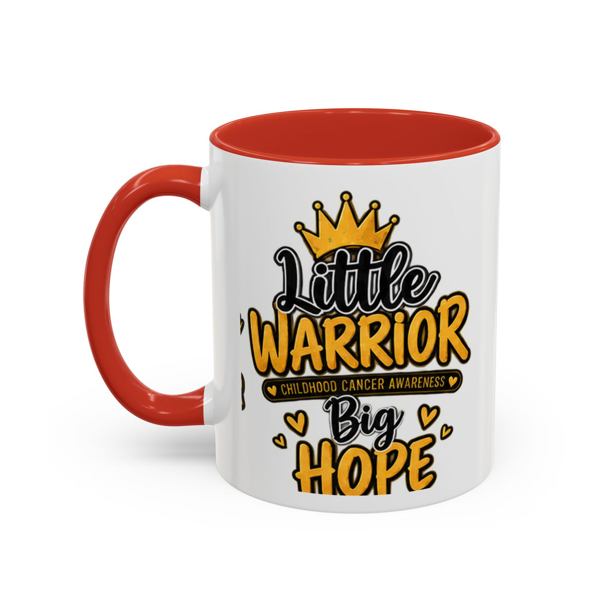 Little Warrior Childhood Cancer Awareness Coffee Mug – "Big Hope" Accent Mug