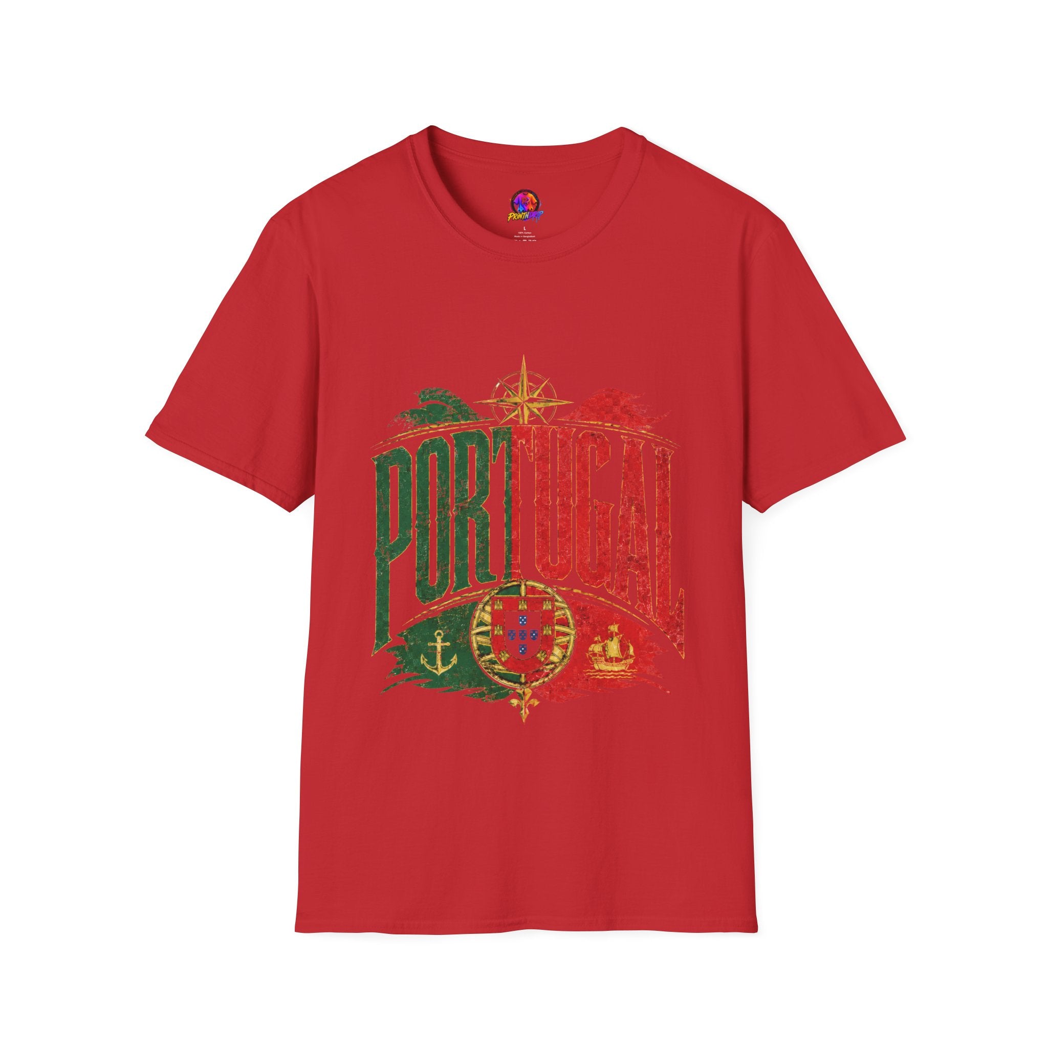 Portugal Vintage Compass T-Shirt — Retro Portuguese Flag Travel Tee