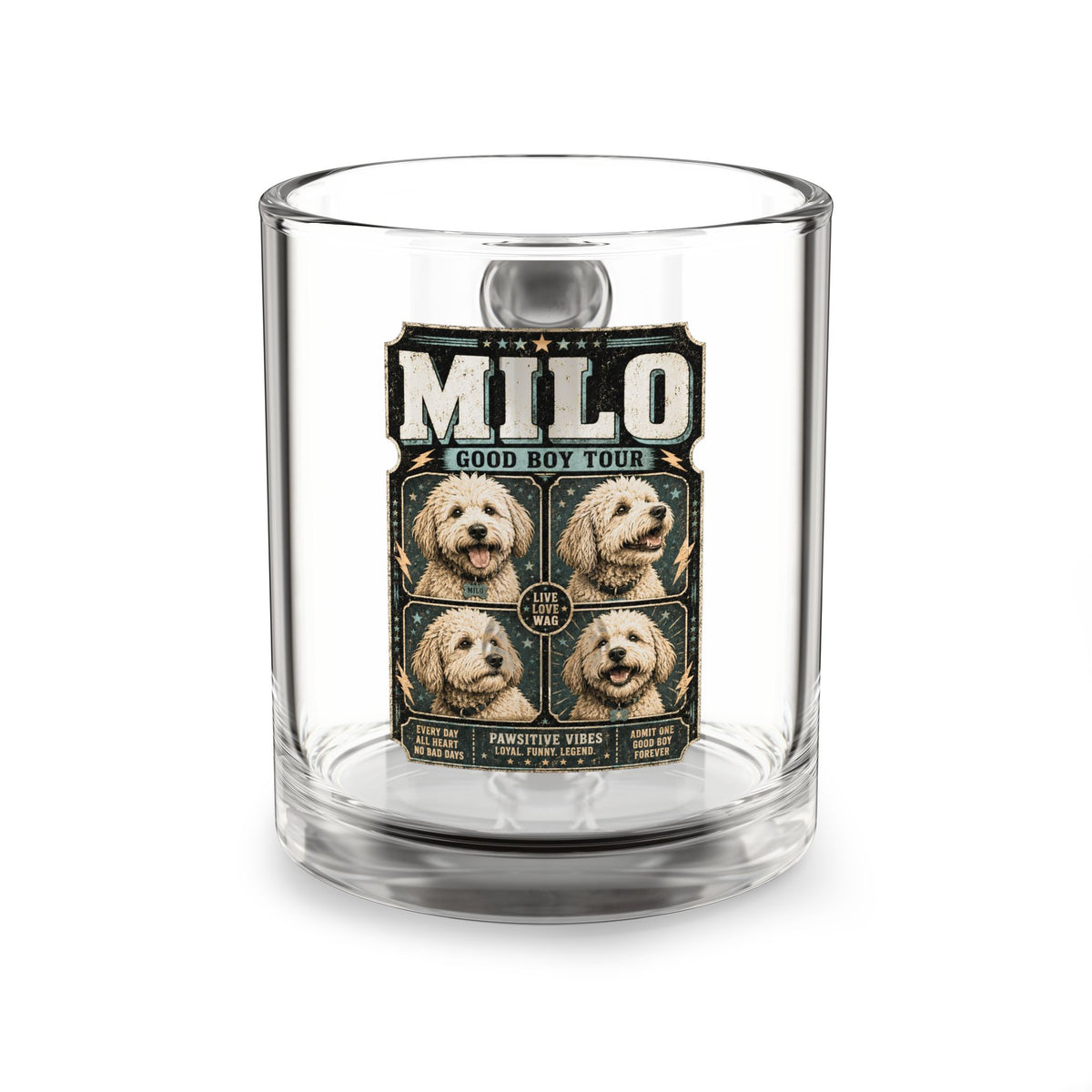 Milo 'Good Boy Tour' Glass Mug – 10oz Dog Lover Coffee Cup