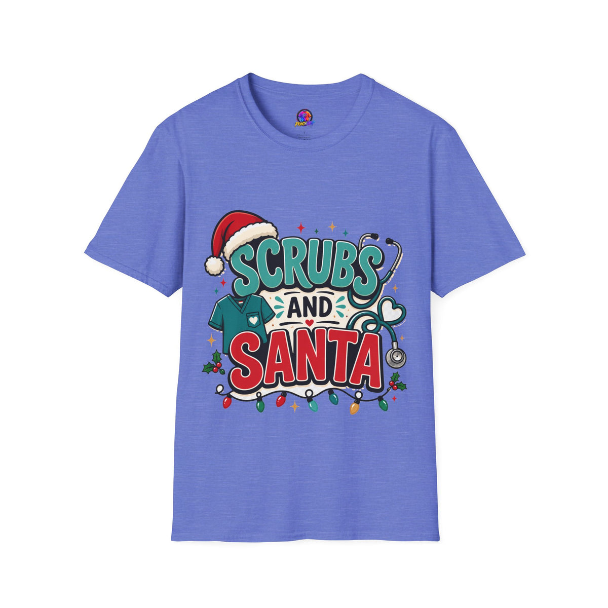 Scrubs and Santa Christmas T-Shirt — Cute Holiday Nurse Tee