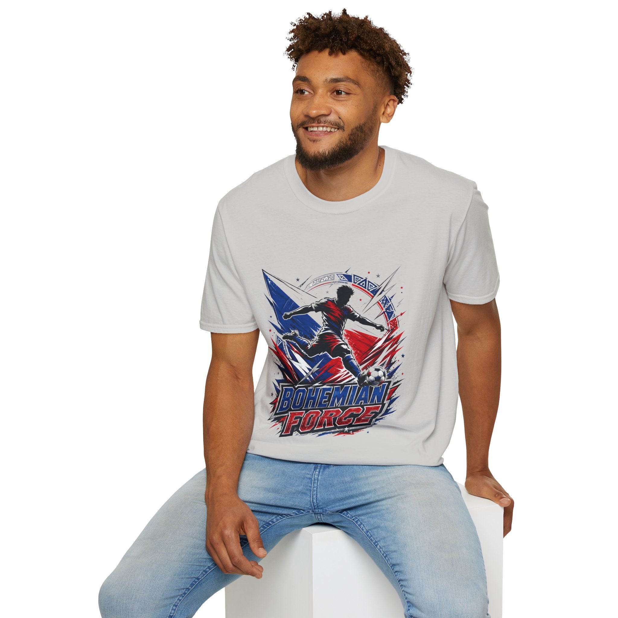 Czechia Bohemian Force Graphic T‑Shirt — Energetic Soccer Player Silhouette