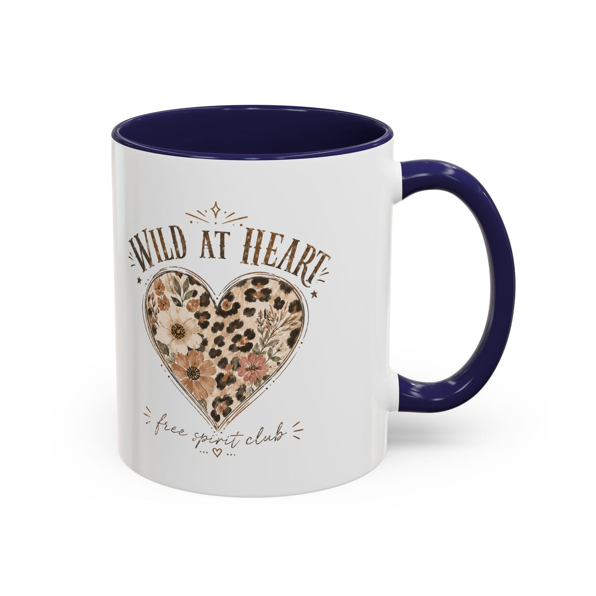 Milo Bailey Dog Dad Mom Wild at Heart Leopard Heart Accent Coffee Mug – Floral Boho