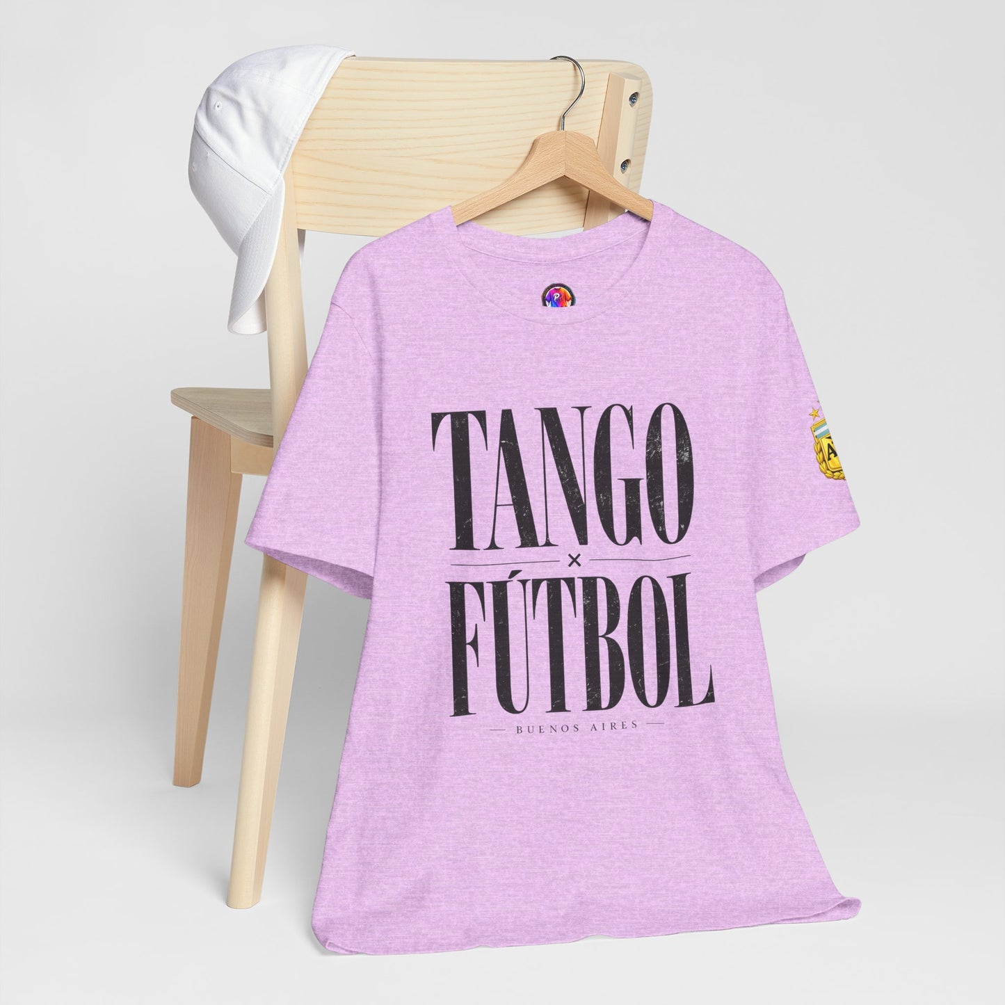 Argentina - Tango y Fútbol Graphic Tee - Bold Serif Soccer & Dance Shirt