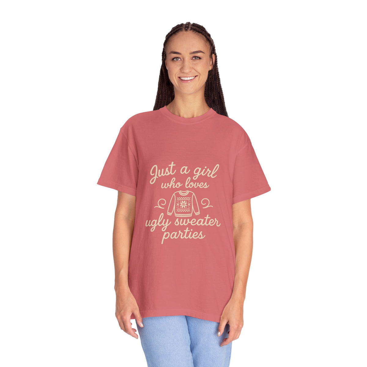 Ugly Sweater Party T-Shirt — "Just a Girl Who Loves Ugly Sweater Parties" - Trending Now - October 2026