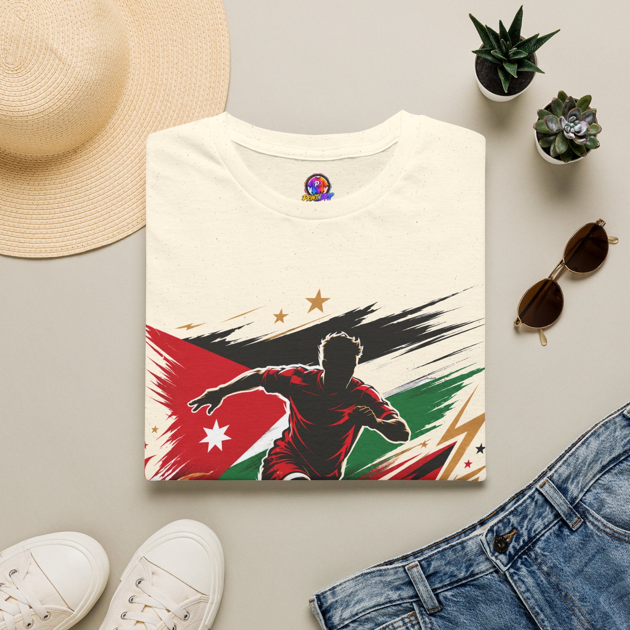 Jordan Soccer T‑Shirt — Desert Courage Flag Design