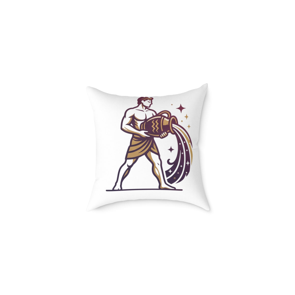 Aquarius Zodiac Pillow — Water Bearer Horoscope Accent Cushion