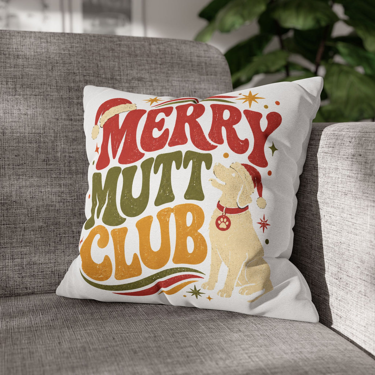 Merry Mutt Club Christmas Pillowcase Modern Day Christmas
