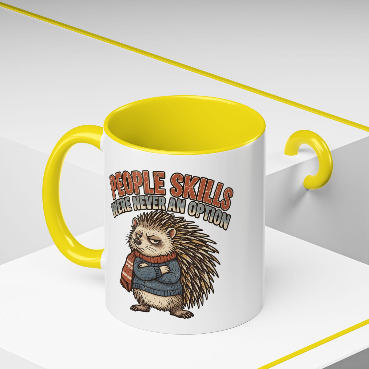 Funny And Witty "People Skills Were Never An Option" Accent Coffee Mug (11, 15oz)
