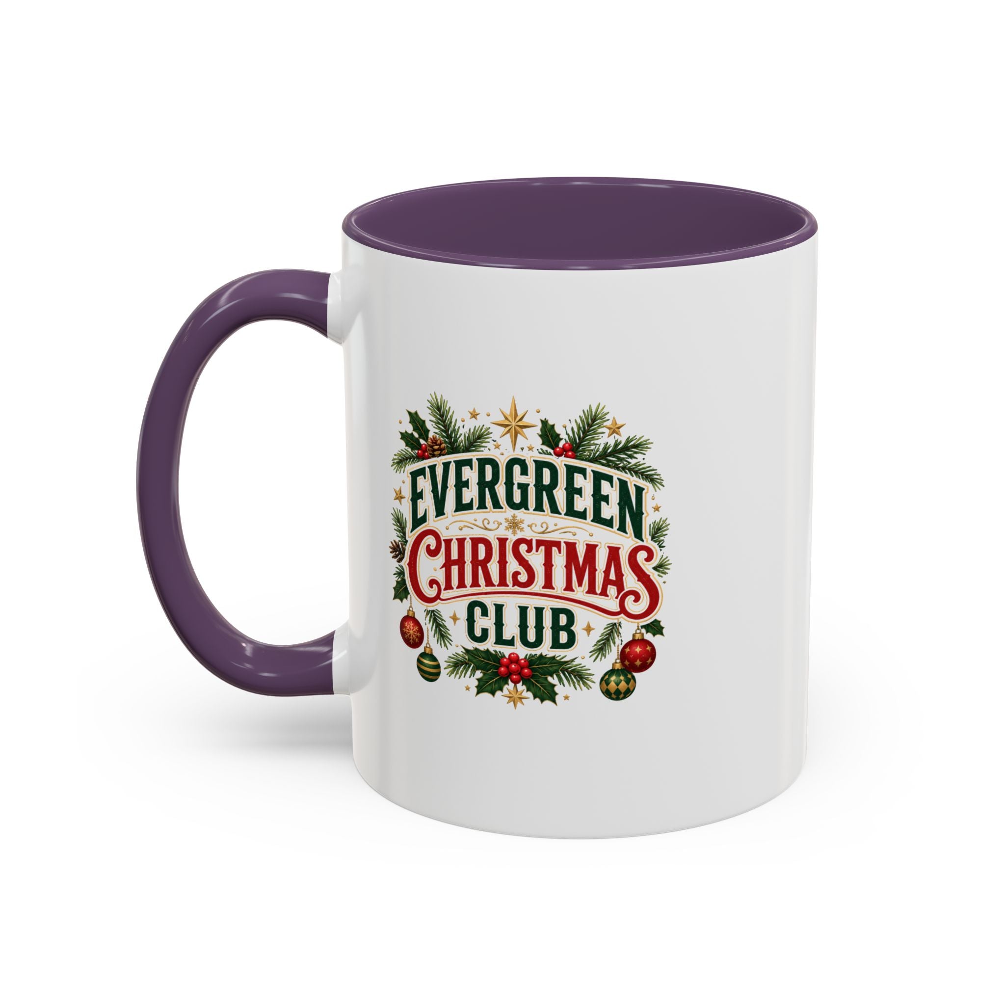 Evergreen Christmas Club Accent Coffee Mug – Festive Holiday Tea & Coffee Cup