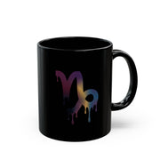 Capricorn  Dripping Rainbow  Mug — Zodiac Coffee Black  Cup