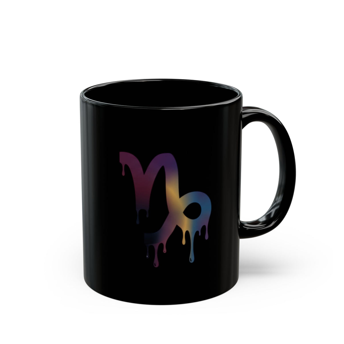 Capricorn  Dripping Rainbow  Mug — Zodiac Coffee Black  Cup