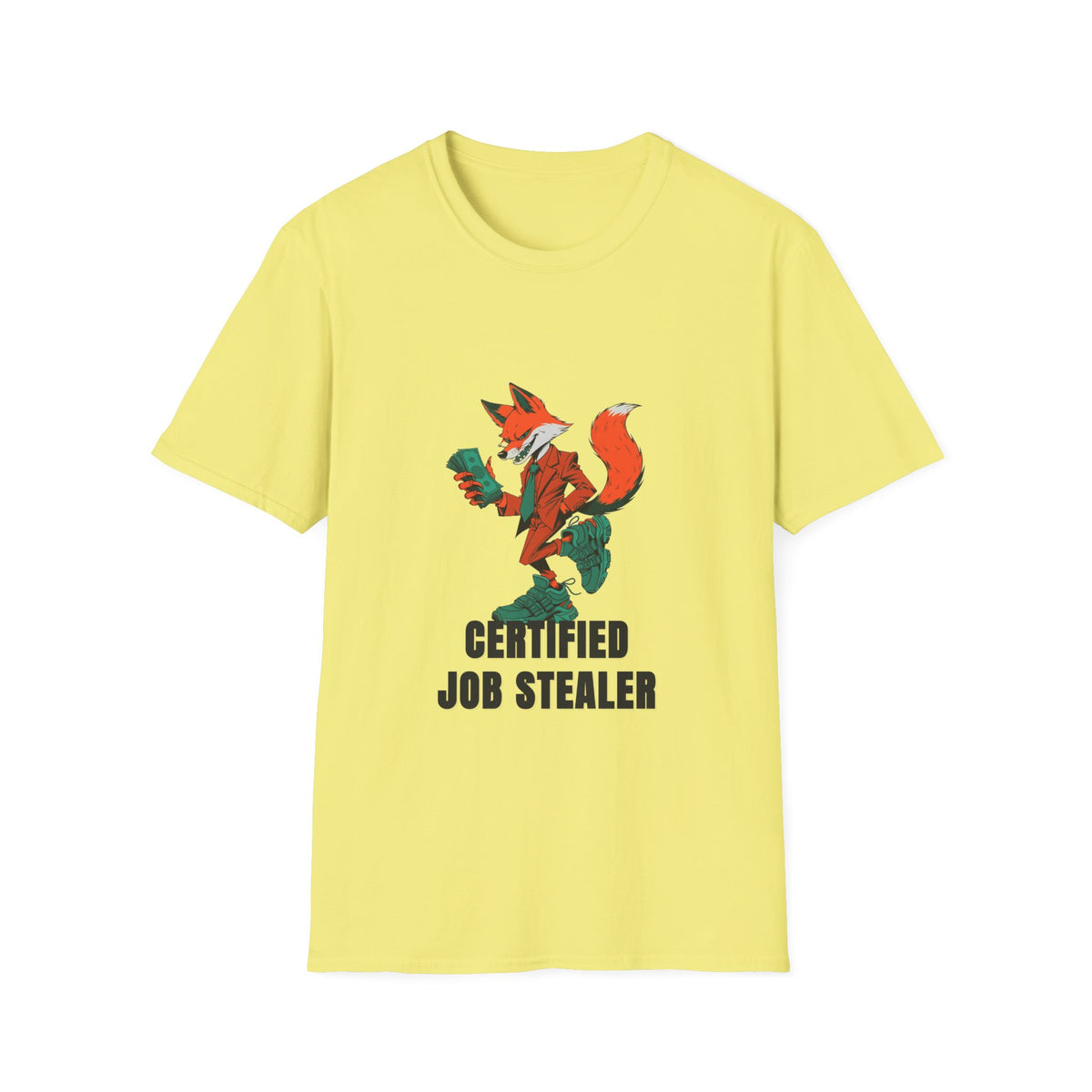 Certified Job Stealer T‑Shirt — Fox Illustration Funny Graphic Tee - Trending Now - August 2026