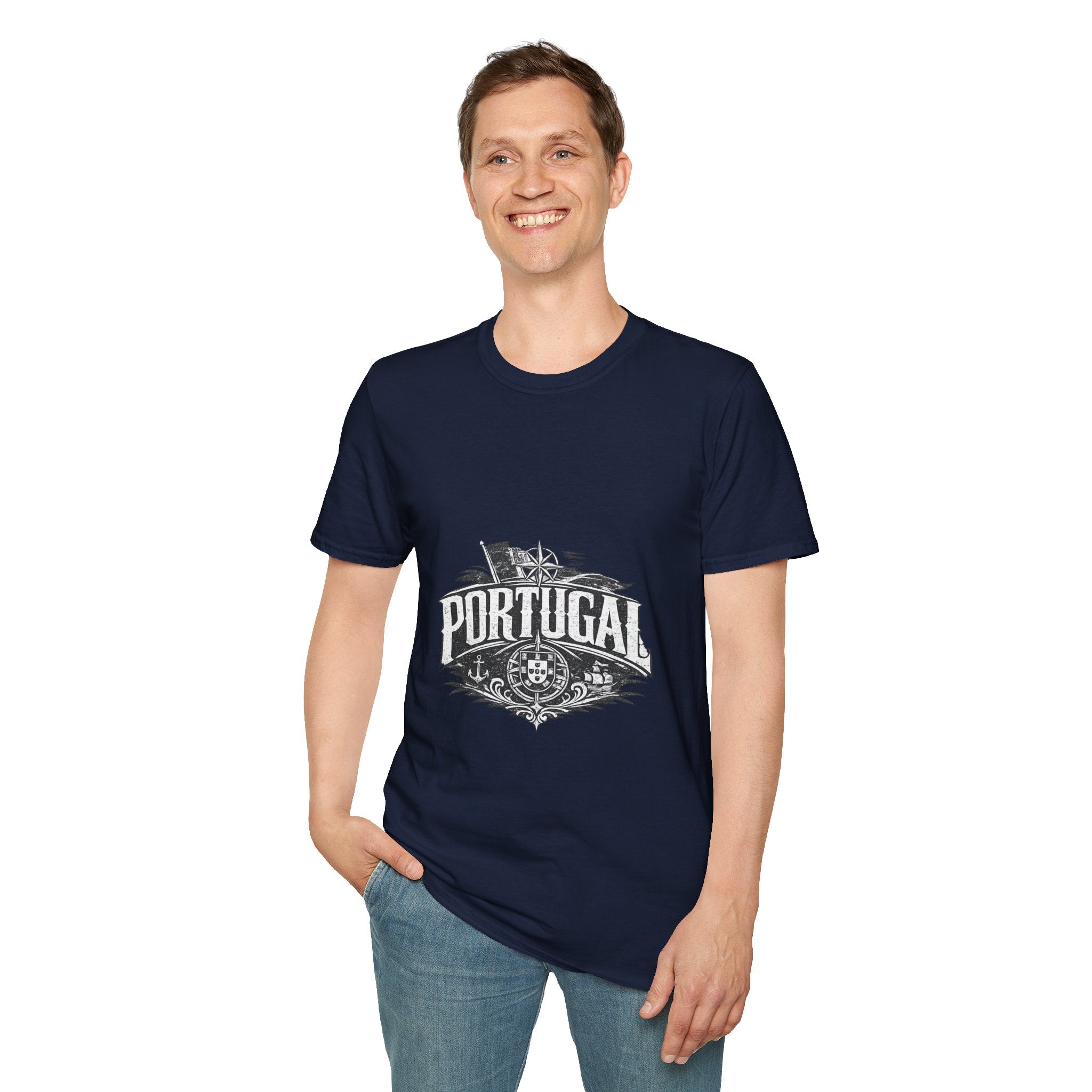 Portugal Vintage Compass T-Shirt — Nautical Travel Souvenir