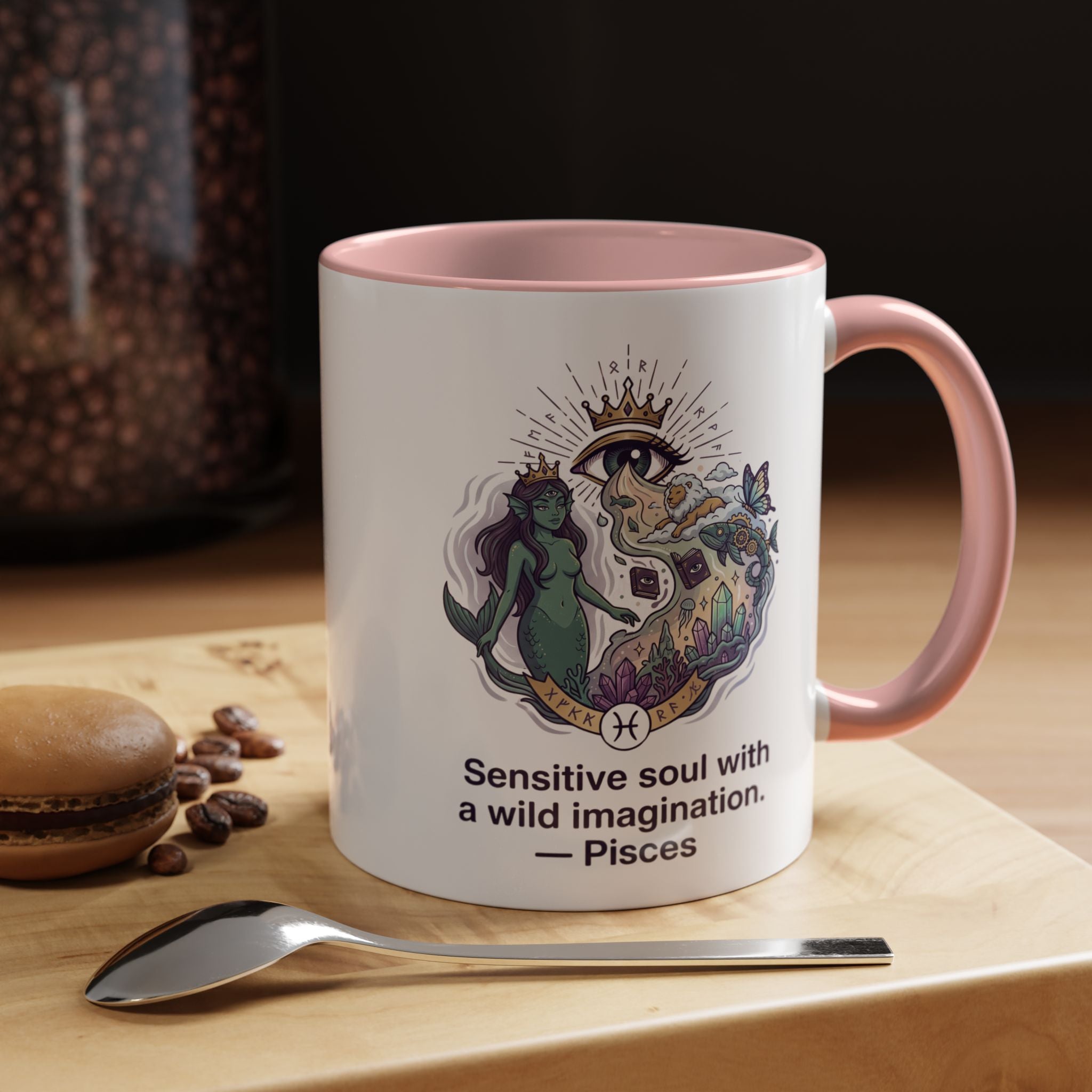 Pisces Coffee Mug — "Sensitive soul with a wild imagination" Astrological Zodiac Accent Mug