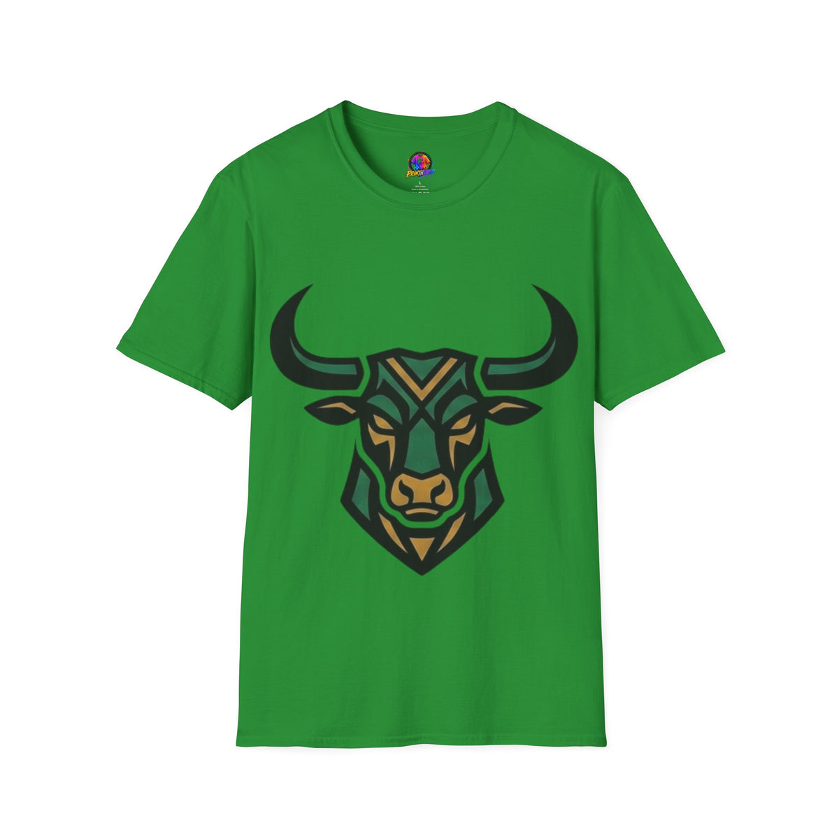 Bull Head Graphic T-Shirt — Tribal Geometric Rodeo Tee