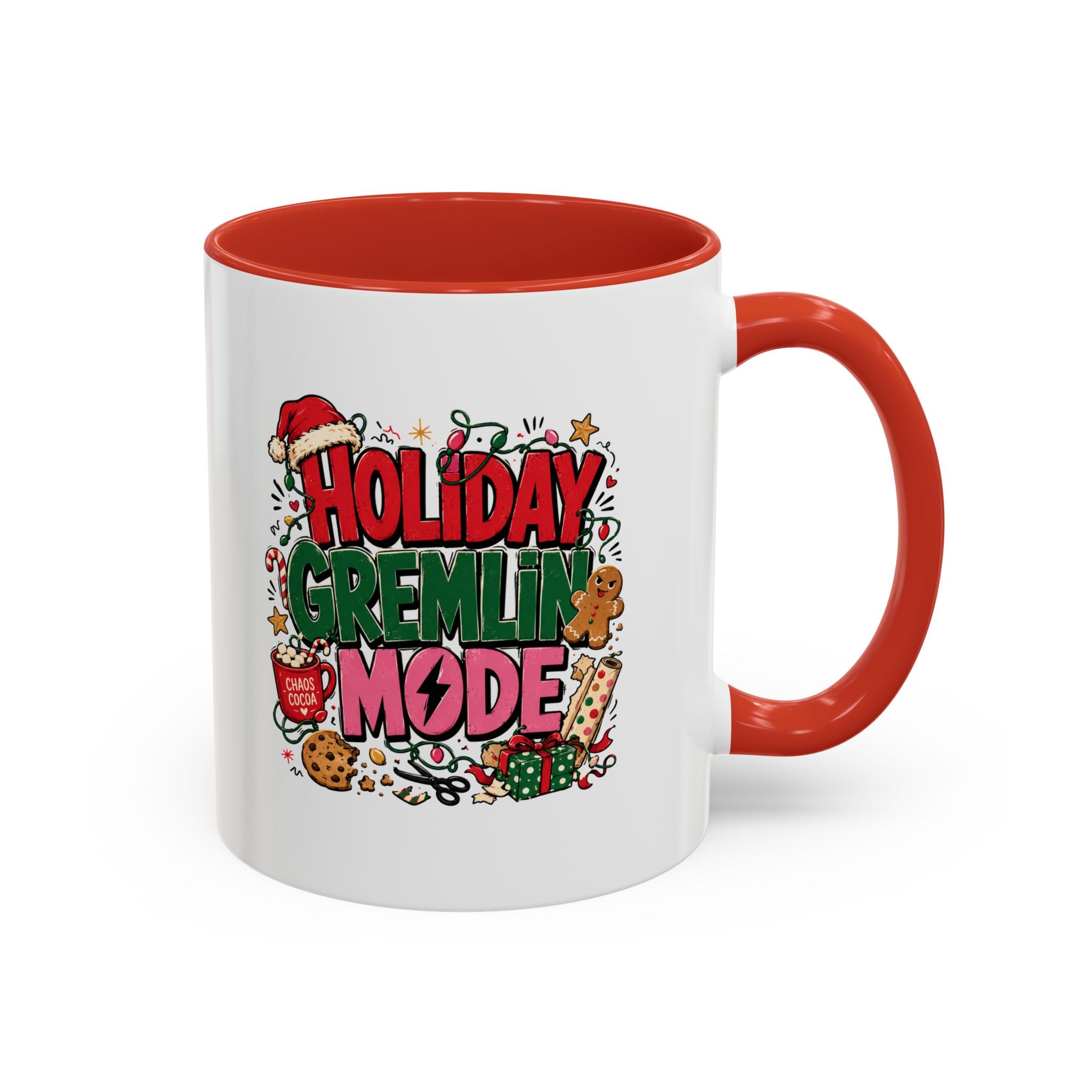Modern Day Christmas Holiday Gremlin Mode Coffee Mug — Funny Christmas Accent Mug