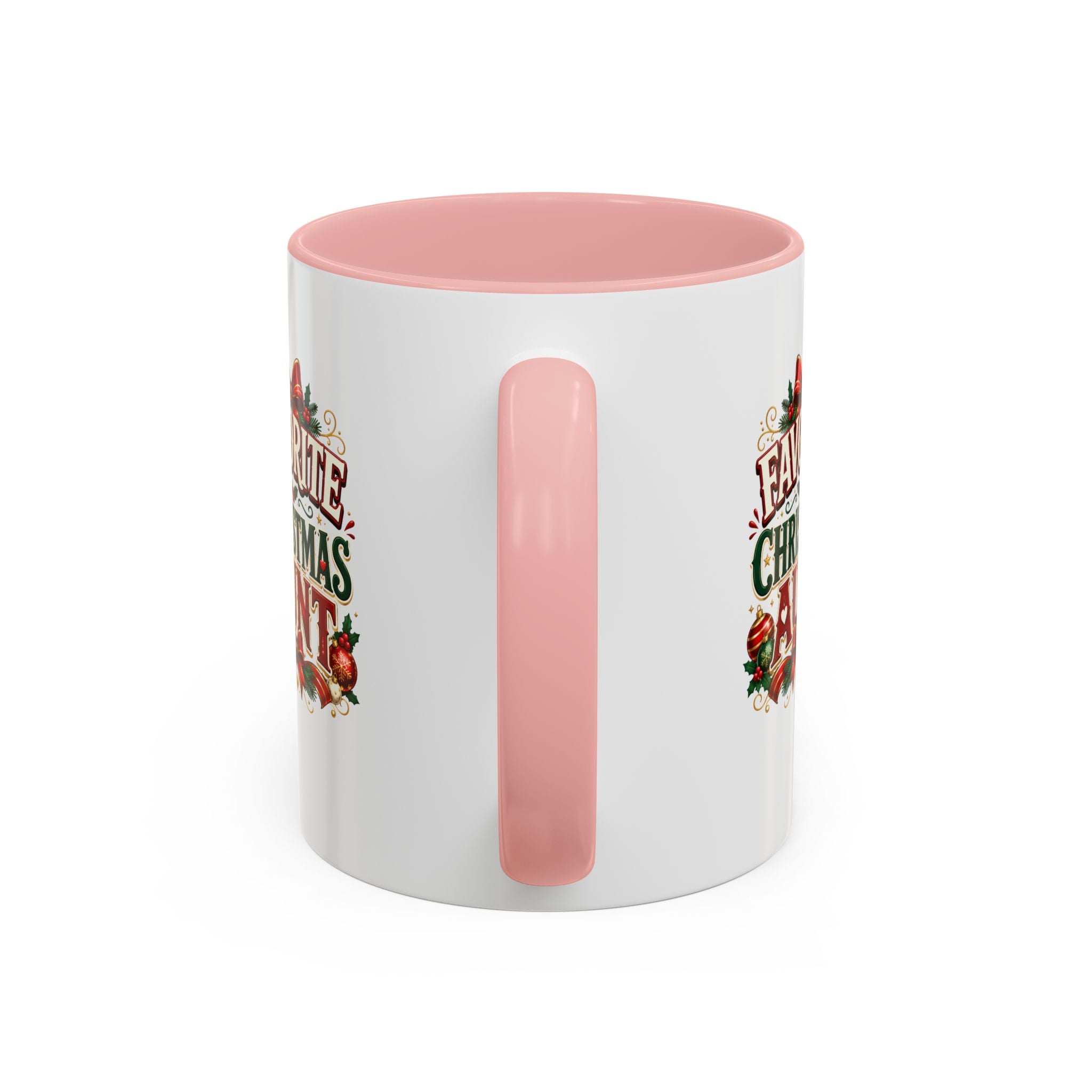 Christmas Aunt Coffee Mug — "Favorite Christmas Aunt" Accent Holiday Mug