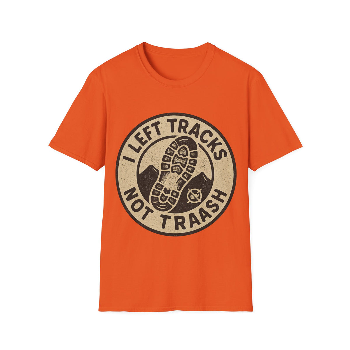 Left Tracks Not Trash Vintage Badge T-Shirt, Retro Leave No Trace Hiking Tee - Trending Now - September 2026