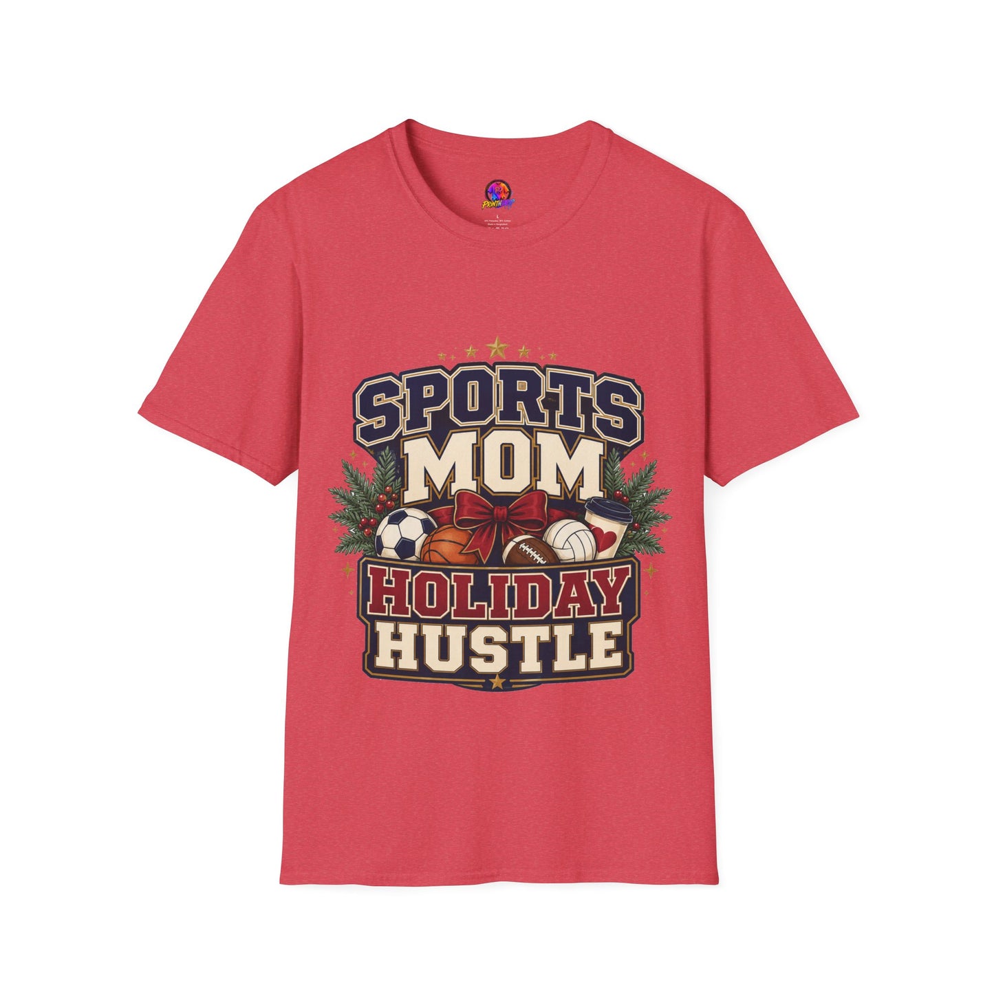 Sports Mom T‑Shirt — "Holiday Hustle" Athletic Mom Tee