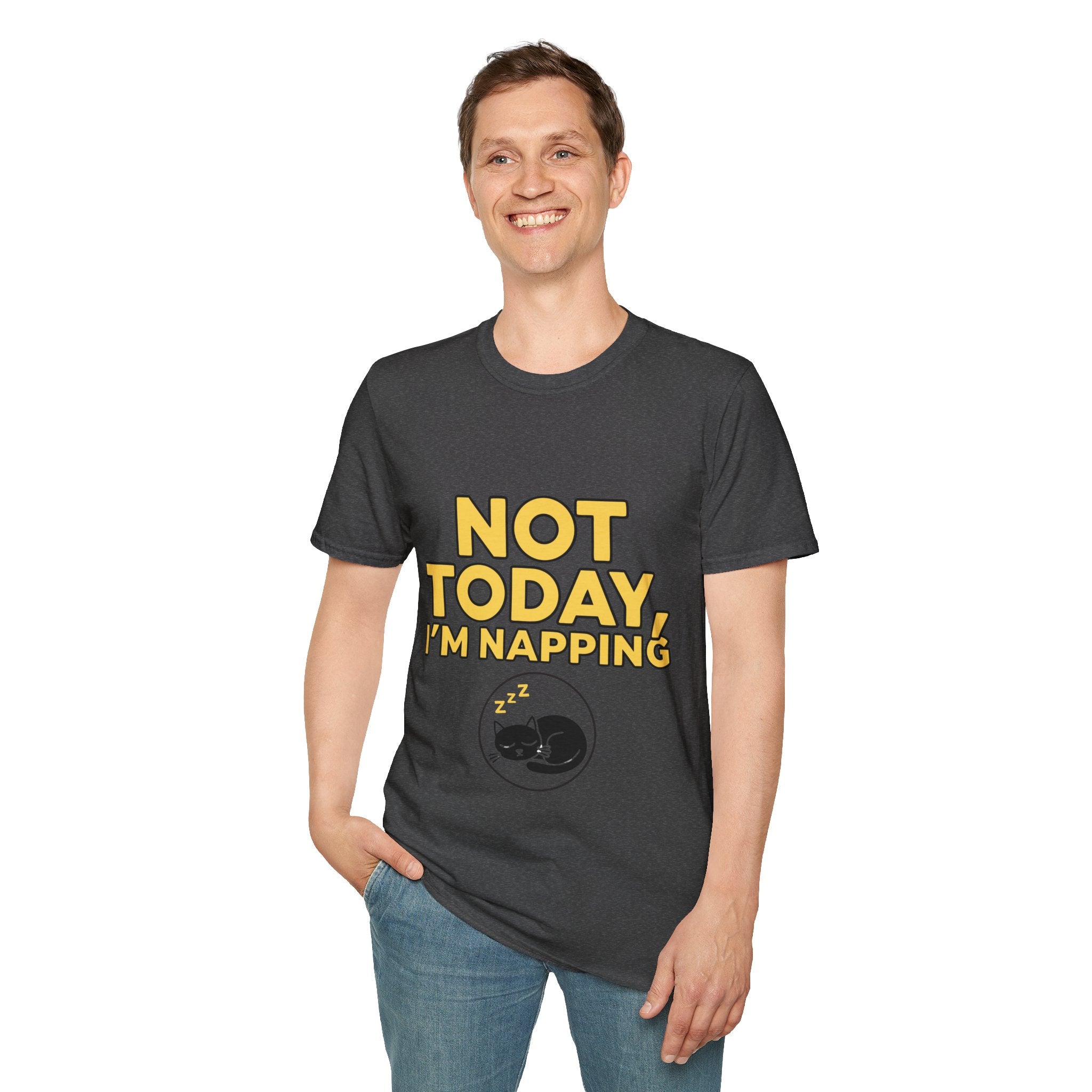 Not Today I'm Napping Sleeping Cat T-Shirt - Funny Lazy Animal Graphic Tee - Trending Now - September 2026