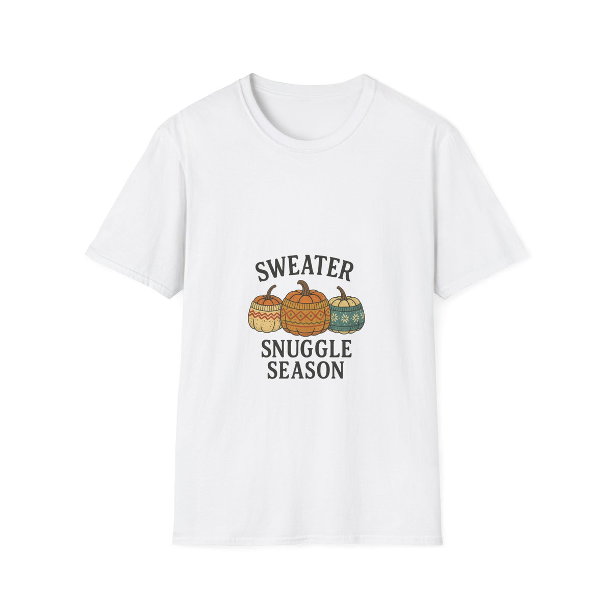 Sweater Snuggle Season T-Shirt — Cozy Fall Pumpkin Sweater Graphic Tee - Trending Now - October 2026