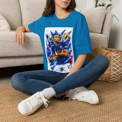 France Mbappé Soccer T-Shirt — #10 Blue Action Portrait Tee