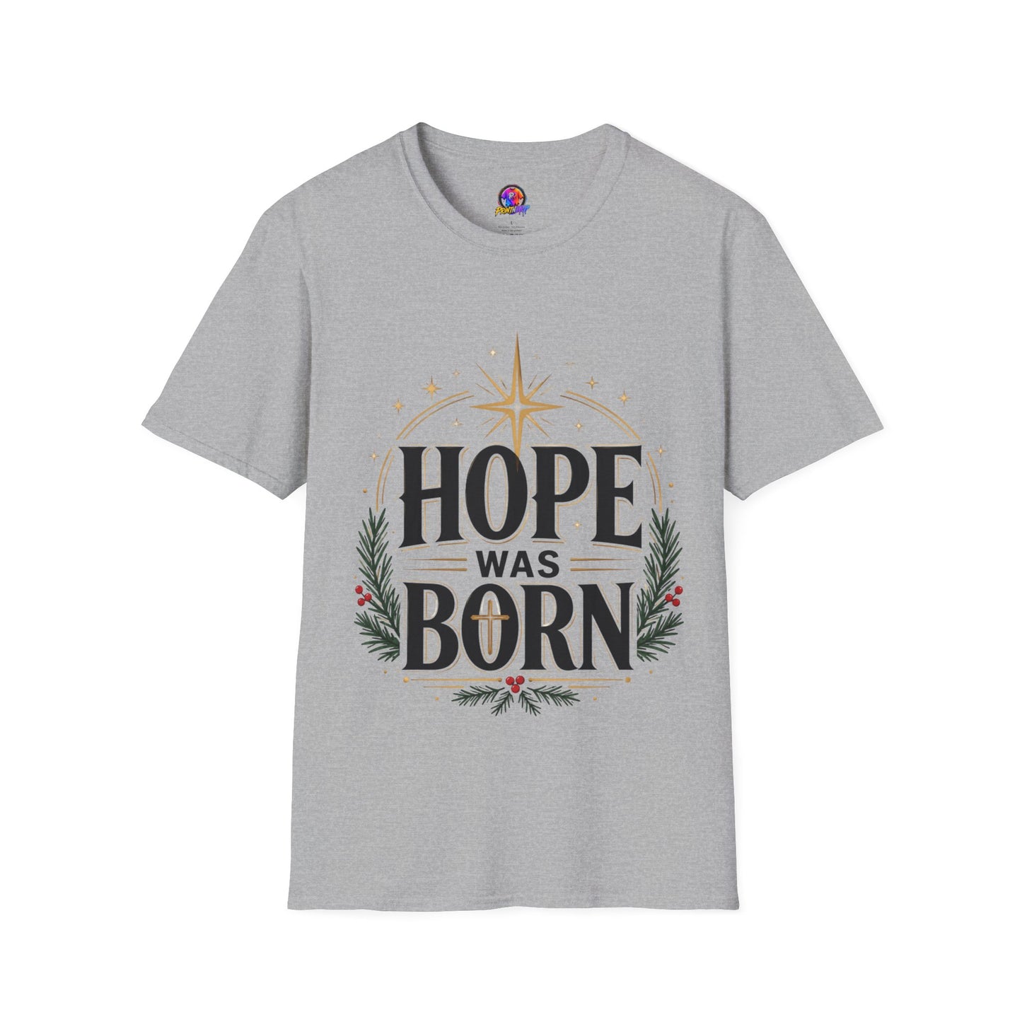 Hope Was Born T‑Shirt — Christmas Nativity Star Holiday Tee