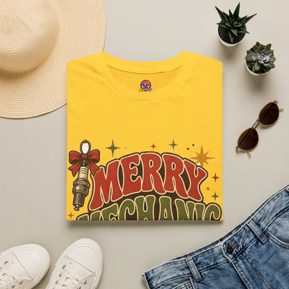 Merry Mechanic Mood T‑Shirt — Retro Holiday Auto Technician Gift