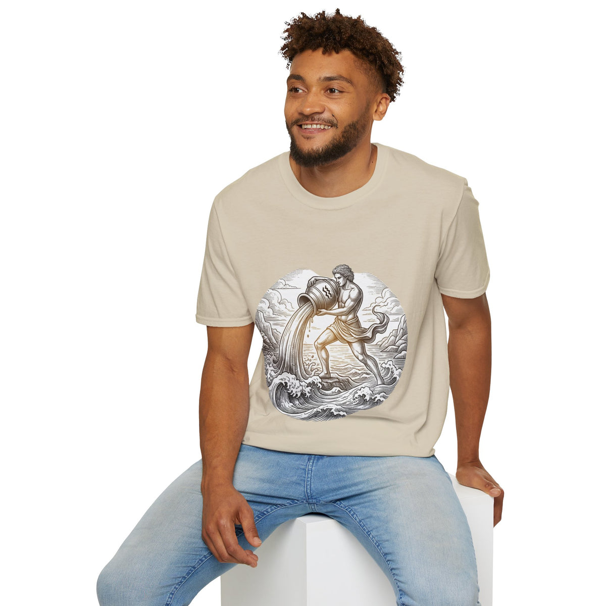 Aquarius Zodiac T-Shirt — Vintage Water Bearer Astrology Tee