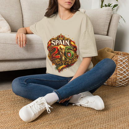 Spain 26 Graphic T-Shirt — Vintage Crowned Soccer Fan Tee